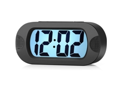 2026-reloj Despertador Digital Silicona Pantalla Lcd Grande Con Luz Y Snooze Baterías Negro