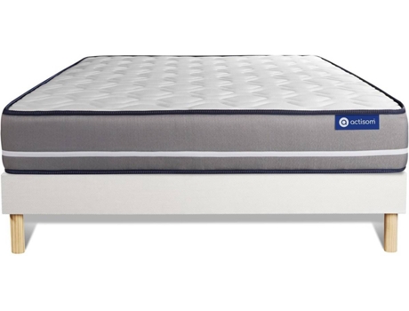 Conjunto de Somier Blanco + Colchón ACTISOM Actiflex Pur (150x195 cm - Muelles Ensacados)