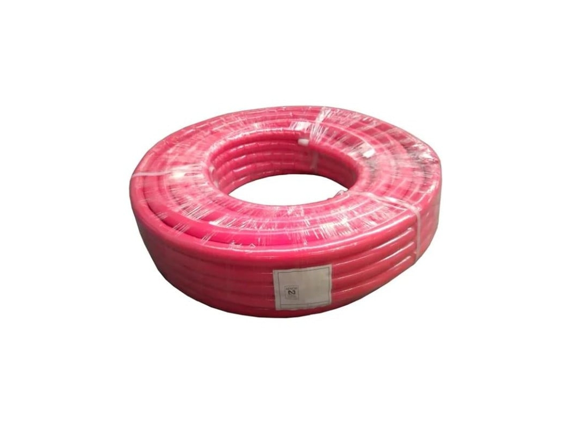 Tuberia Multicapa Rojo Fontaneria 16mm Con Aislamiento. Bobina 50 Metros. Espesor 2 Mm. Presión 10 Bar. Soporta Hasta 95ºc