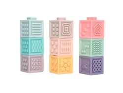 Rebe-9 Peças De Blocos Macios Para Bebê - Brinquedos Empilháveis Educativos Mastigáveis Para Bebês E Crianças Pequenas