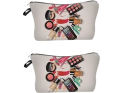 Set De 2 Organizadores De Bolsos: Neceser Pequeño Con Estampado De Cosméticos