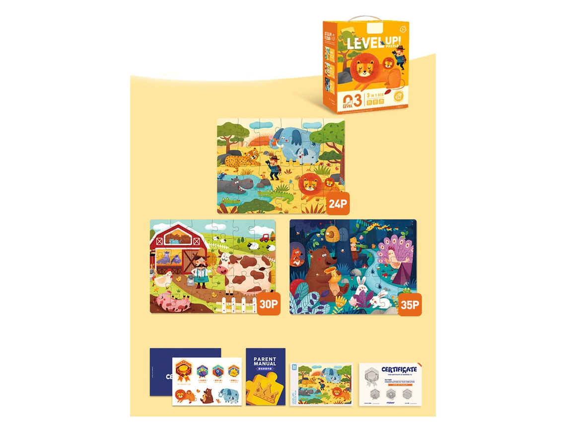 2026-puzzles De Rompecabezas Para Niños Juguetes Educativos De Entrenamiento De Pensamiento Lógico Y Habilidad Manual Fase 3 Md3103