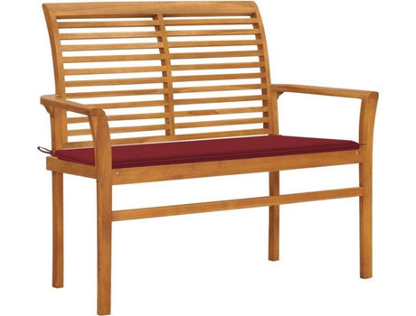 Banco de jardín VIDAXL Rojo Teca (112x55x94 cm)