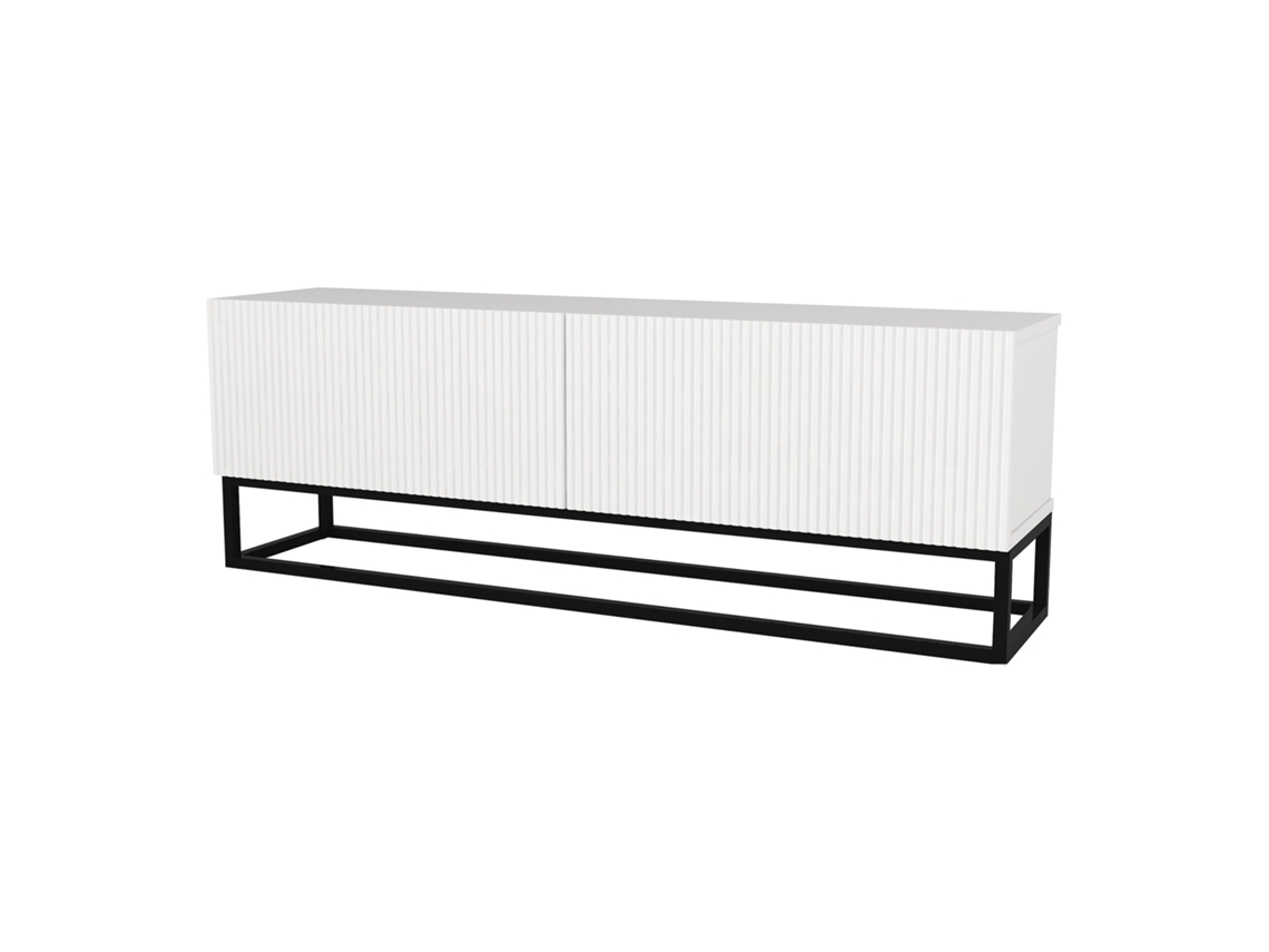 Mueble de TV Verpsboga 2 Puertas Base Larga 135x32x47 cm Blanco [EN.CASA]