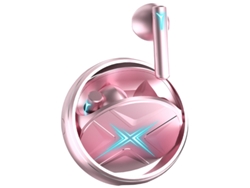 Auriculares inalámbricos con una moderna luz pulsante y un estuche de carga que ofrece 24 horas de duración de batería. (rosa)