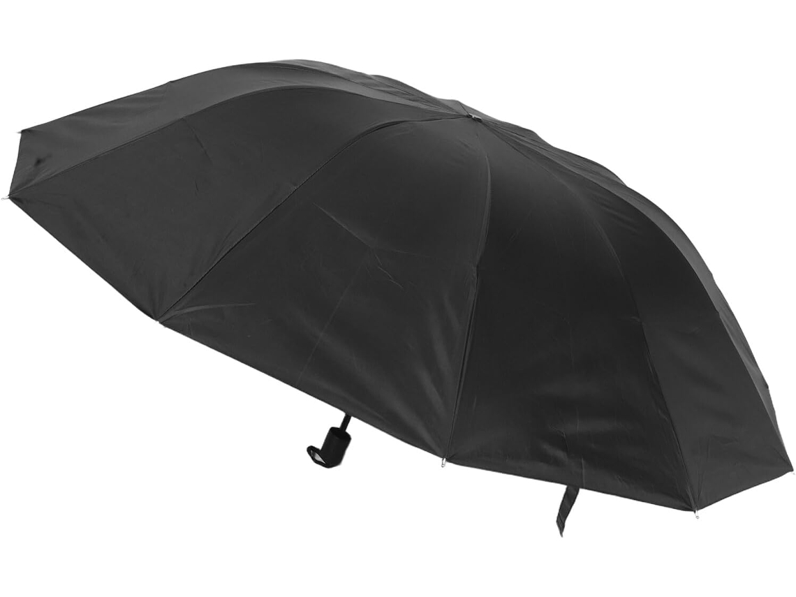 Guarda-chuva Dobrável Preto Com Abertura Manual, Resistente Ao Vento E À Água, Grande Para Múltiplos Usos.