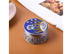 Caixa de Armazenamento de Jóias Vintage com Padrão Lua e Estrela Presente Artesanal