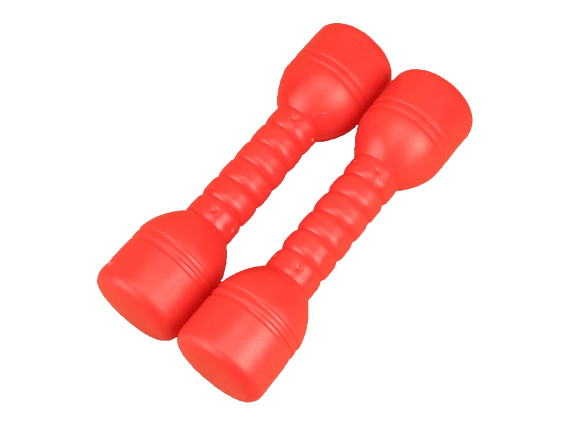Mancuernas de colores para niños, juguete de ejercicio y entrenamiento (rojo)