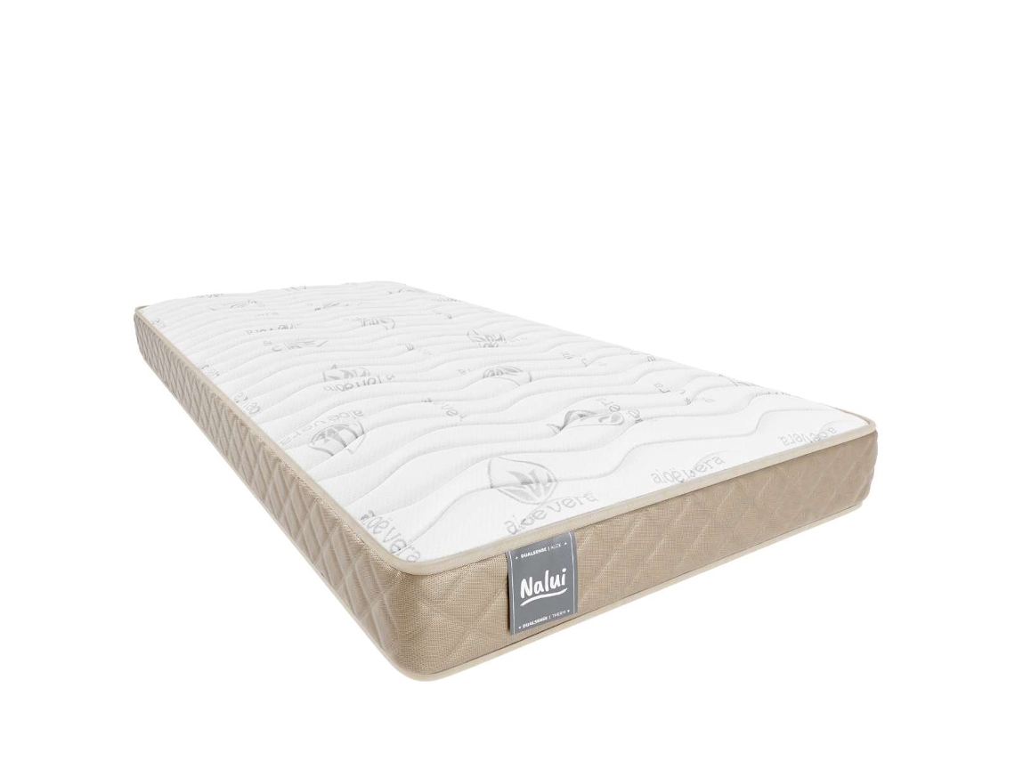 Colchón Viscoelástico 75x180 Cm NALUI Mulhacén Dualsense Multicapa,núcleo Gravityfoam, Firmeza Alta, Reversible, Transpirable. Hecho En España Beige