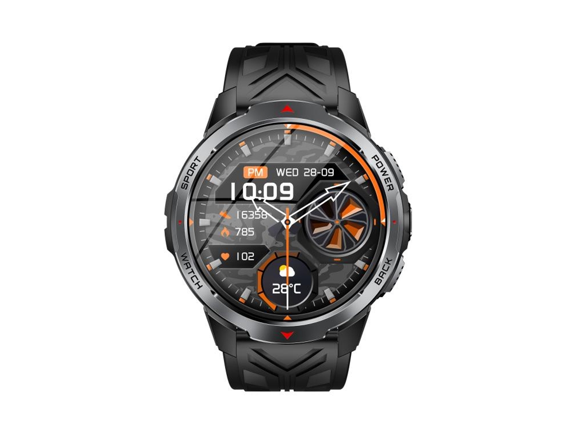 Reloj inteligente deportivo para actividades al aire libre con pantalla TFT de 1,7 pulgadas, resistencia al agua hasta 3 ATM y linterna de alta intensidad. (negro)