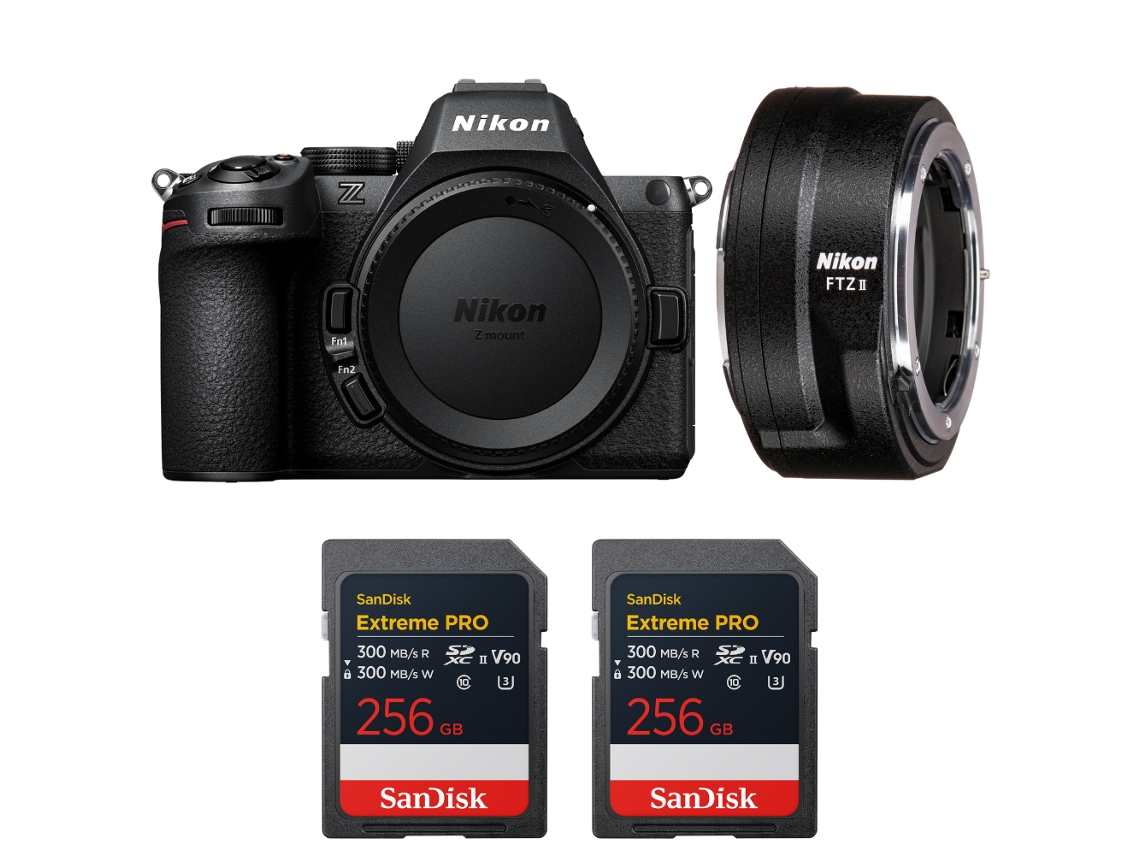 Z5 II + FTZ II + 2 tarjetas Sandisk Extreme Pro UHS II SDXC de 256 GB + Libro electrónico “20 consejos para fotos impresionantes” NIKON