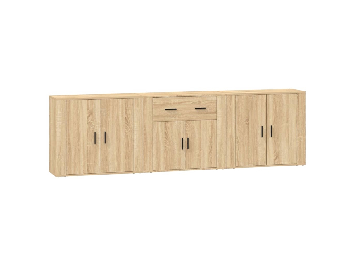Maison Exclusive - Aparadores 3 Piezas Madera Contrachapada Color Roble Sonoma