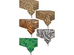 RELAVAEV Toalha De Mesa Animal Safari Tema Zoológico 5 Peças - Ideal Para Festas De Aniversário, Chá De Bebê, Festa Temática Animal