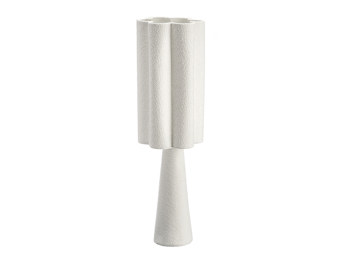 Lámpara De Sobremesa Con Diseño Rugoso De Flor. 74cm.
