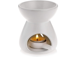 Quemador De Cera Decorativo Con Cucharita, Modelo De Embudo, Blanco, 90 Ml, Porcelana, Para El Hogar Y La Oficina.