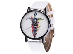Reloj De Pulsera Para Parejas Con Correa De Piel Sintética, Esfera Redonda De Diseño Moderno Y Movimiento De Cuarzo Blanco.