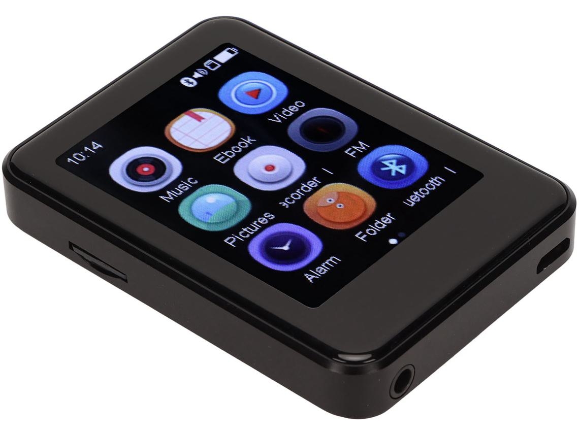 Reproductor MP3 Bluetooth YIZHOOD MP08 2.5Inch Pantalla táctil 16G TF Card (Negro)