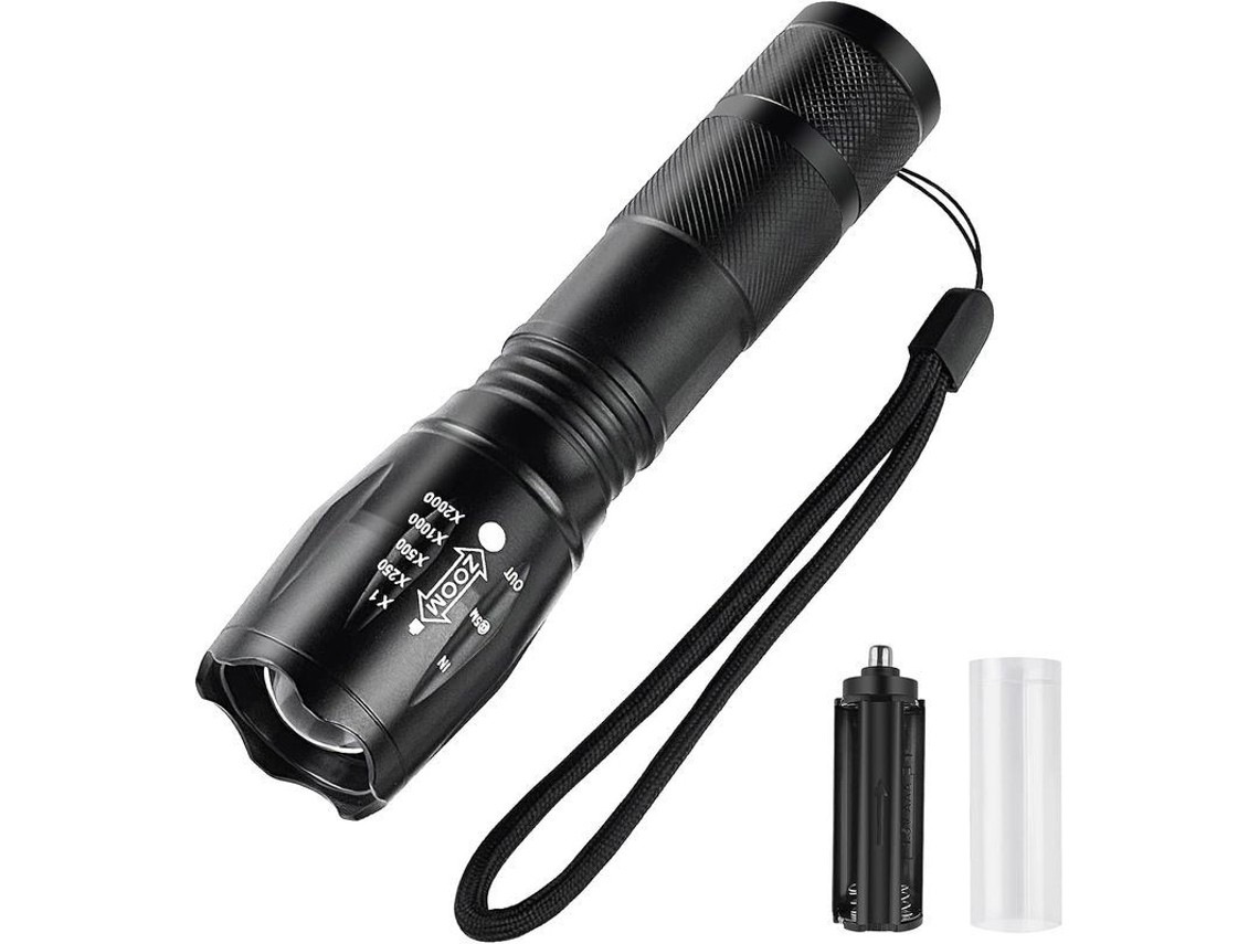 Linterna Led Superpotente, Con Zoom, Resistente Al Agua, 5 Modos, Táctica Para Senderismo Y Acampada.