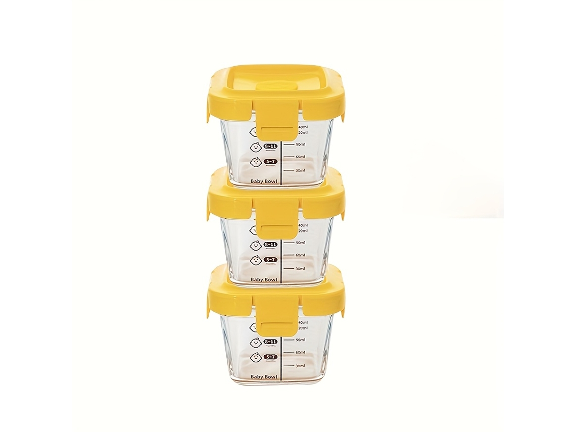 Juego de 3 recipientes de vidrio de borosilicato para almacenar alimentos, cierre hermético, resistentes al calor STELASPLEN