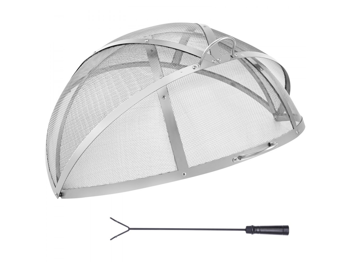 Conjunto de protección para chimenea redondo 40 en acero inoxidable con tapa y pantalla Tekmaquinas