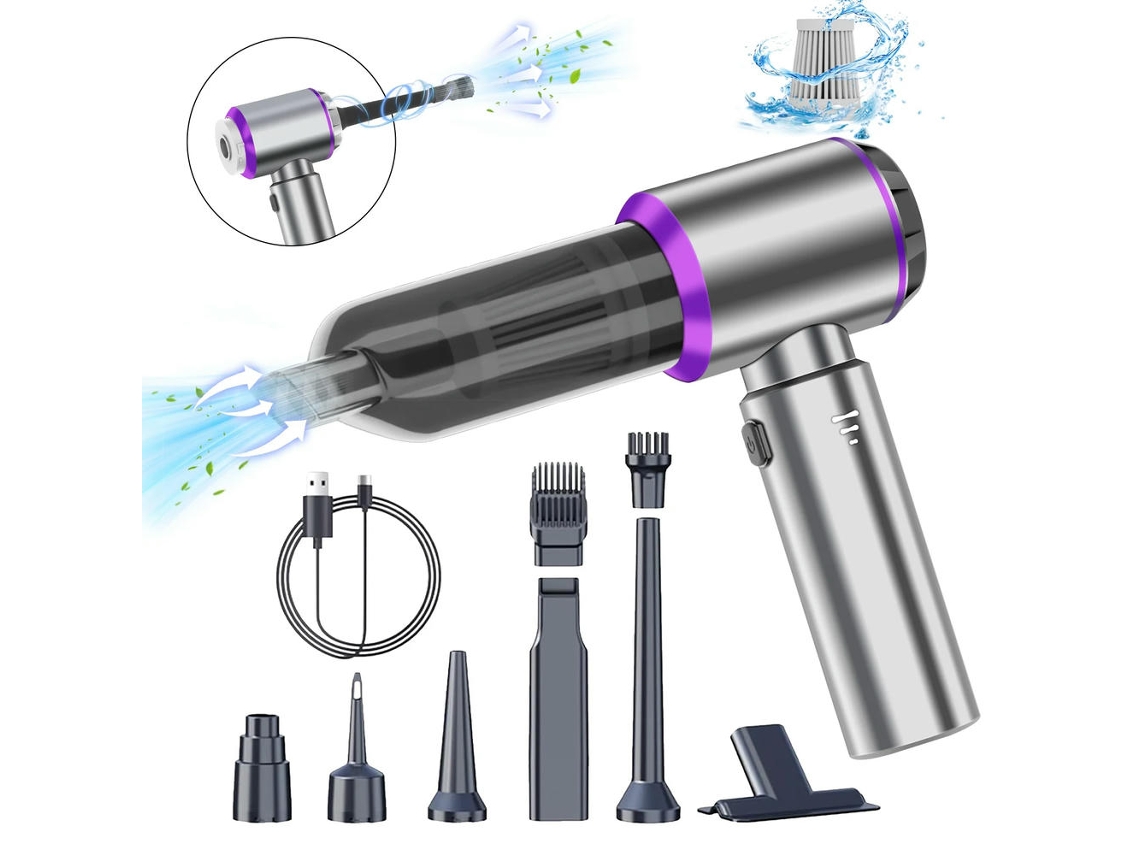 Aspirador Inalámbrico Portátil SIURN Aspirador de Coche Aspirador de Mano Inalámbrico 18Kpa, Aspirador y Plumero de Aire 3 en 1