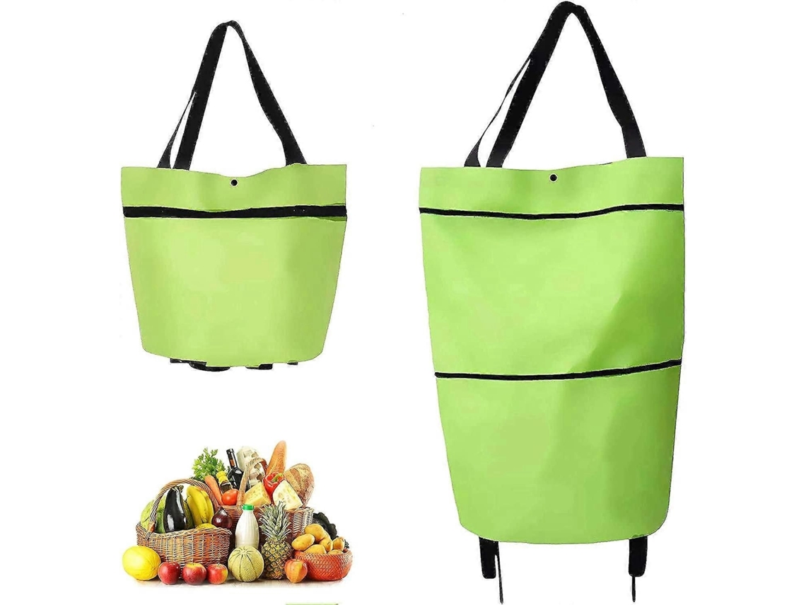 Bolsa plegable con ruedas, carrito de la compra reutilizable para aperitivos, supermercado GOKOCO