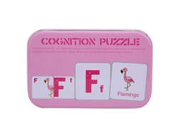 Ats-tarjeta Educativa Cognitiva Para Niños Con Caja De Almacenamiento Interacción Padre-hijo Juguete Didáctico 56 Piezas Rosa
