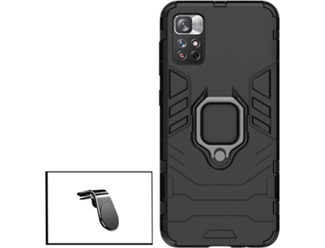 Kit Carcasa 3X1 Military + Soporte Magnético L Carro Xiaomi Poco M4 Pro PHONECARE Negro