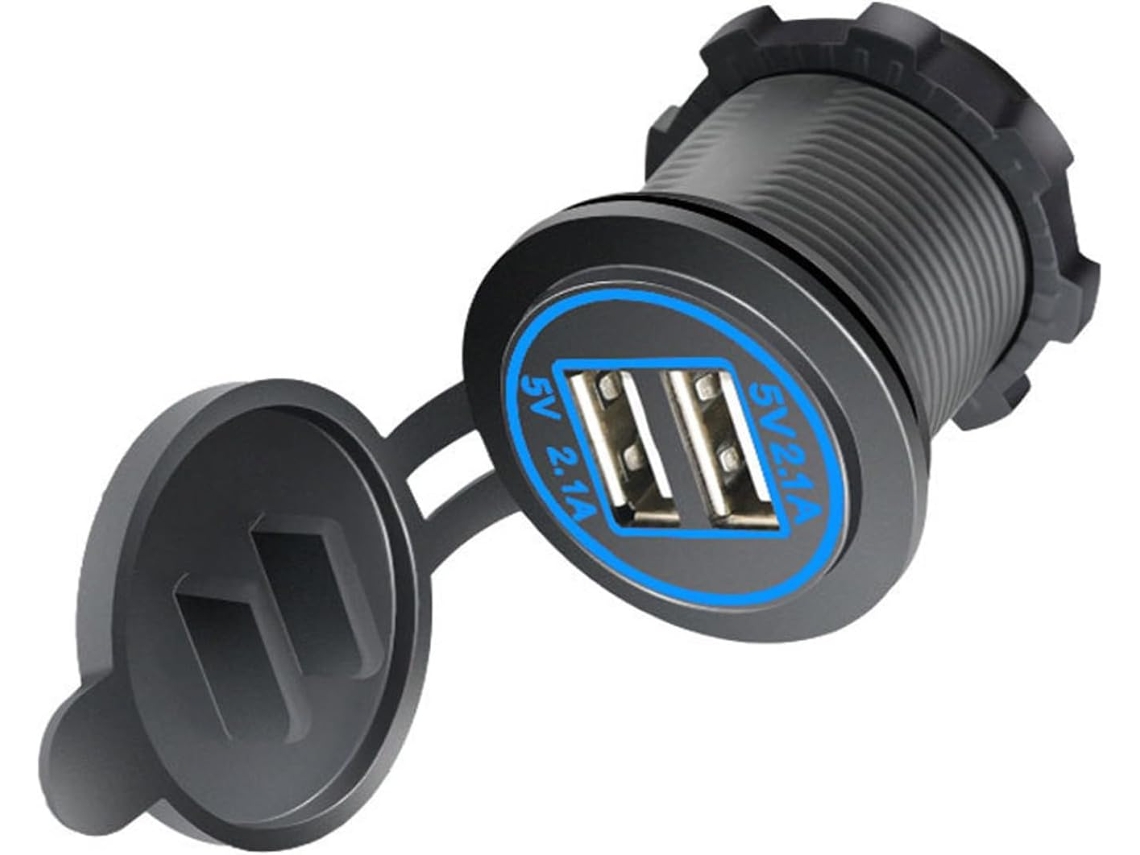Cargador USB 12V/24V, enchufe de 2.1A, doble salida, ligero Jortmrd