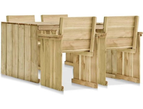 Conjunto 5 de comedor de jardín VIDAXL madera de pino impregnada