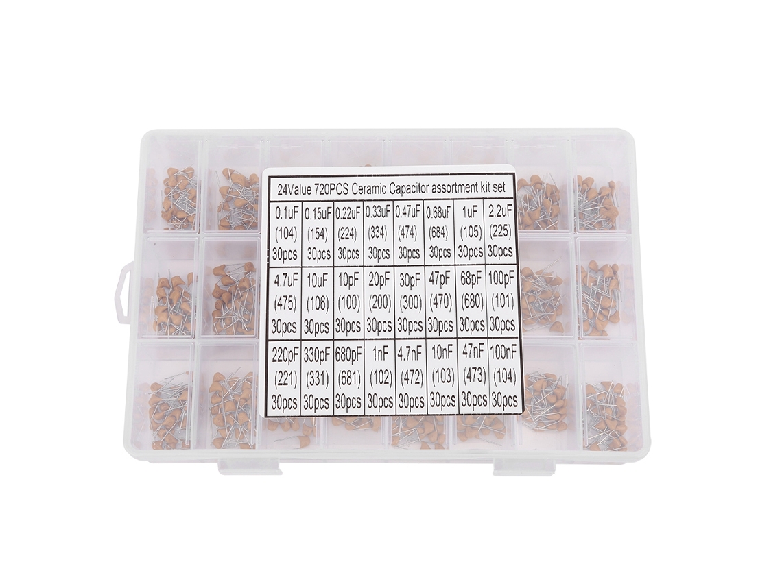 Kit de 720 condensadores cerámicos, 0,1 µF-100 nF 50 V, sin marca.