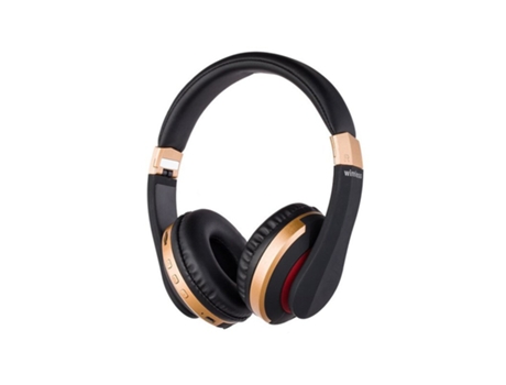 Auriculares Bluetooth Soporte de micrófono plegable inalámbrico estéreo para juegos, tarjeta TF para teléfono celular Ipad dorado