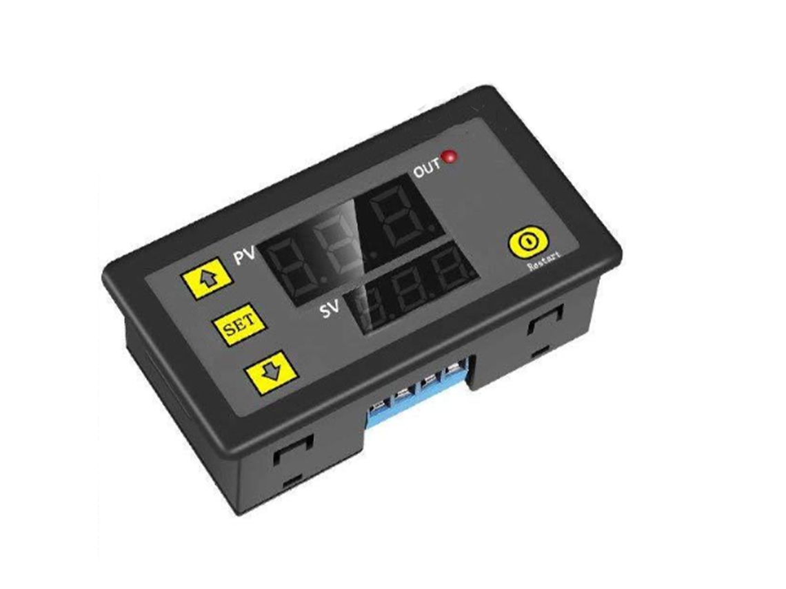 Módulo De Relé Temporizador Digital De 12 V Cc Con Voltímetro, 20 A, Control Cíclico, Precisión, Aplicación Multifuncional.