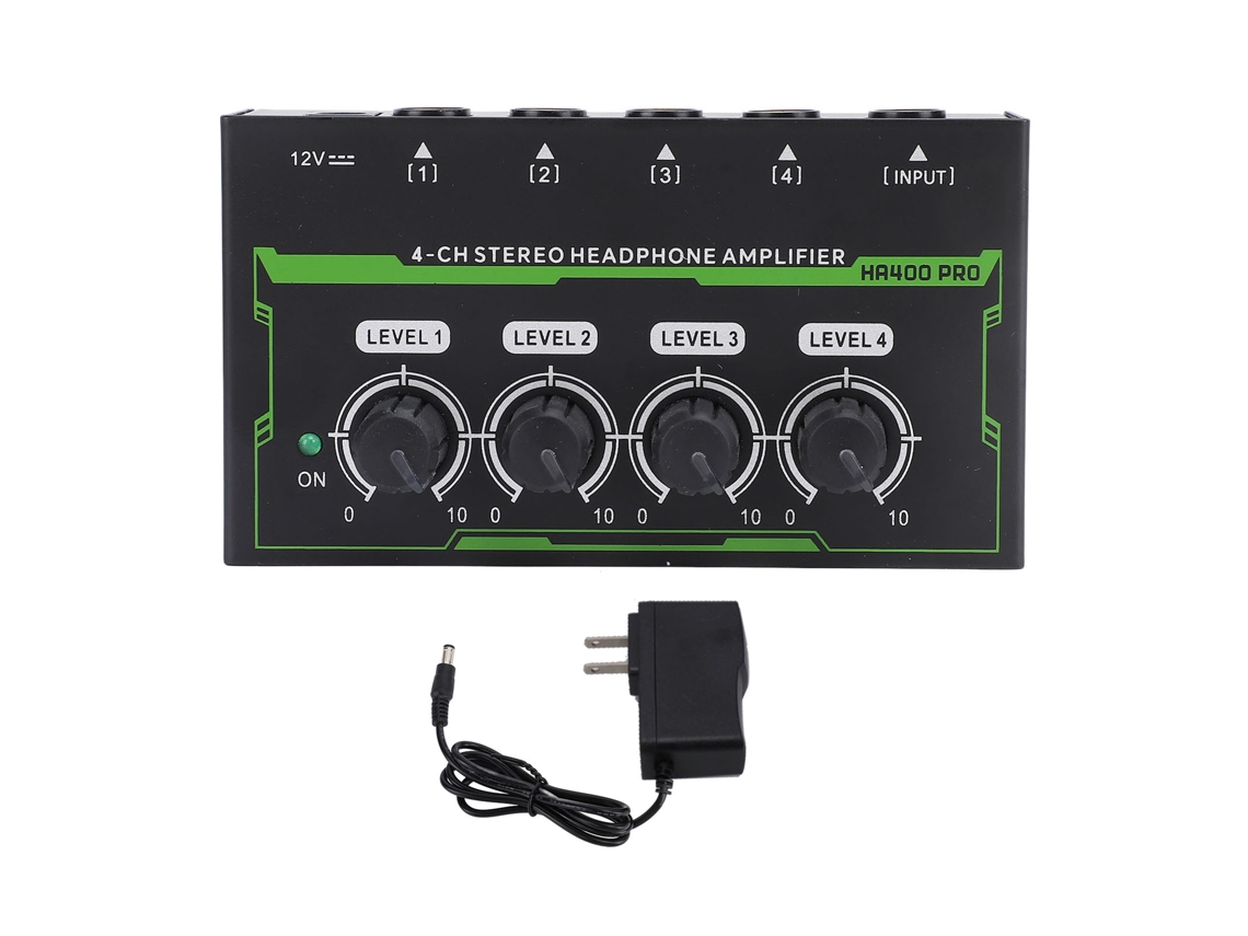 Amplificador De Auriculares De 4 Canales Con Luces Rgb Y Divisor Estéreo Para Uso En Estudio Doméstico, Enchufe Estadounidense 100-240v.