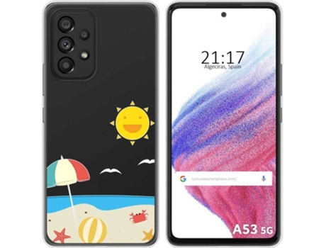 Carcasa para Samsung Galaxy A53 5G TUMUNDOSMARTPHONE Dibujos Transparente Playa Multicolor