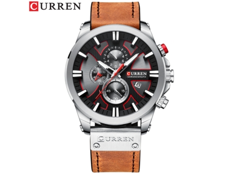 Relojes de Moda para Hombres, Relojes de Pulsera con Correa de Cuero Reloj Calendario de Cuarzo Resistente al Agua para Hombres-Concha Blanca Gris ...