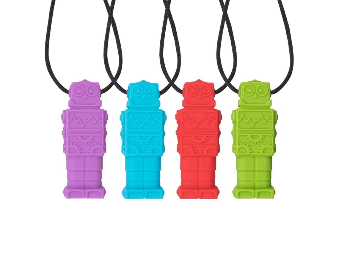 Ats-4pcs Collares Masticables Sensoriales Para Niños Juguete De Silicona Chupete Collar Masticable Herramienta De Masticación