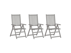 Maison Exclusive - Sillas Reclinables Jardín Y Cojines 3 Uds Madera Maciza Acacia
