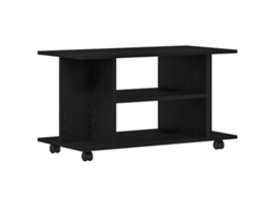 Maison Exclusive - Mueble Para Tv Con Ruedas, Roble Negro, 80x40x45 Cm, Madera De Ingeniería