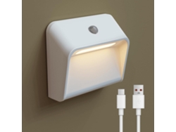 Aplique De Pared Blanco Con 3 Modos Y Sensor De Movimiento A Pilas Para Escaleras Y Pasillos, Clase E