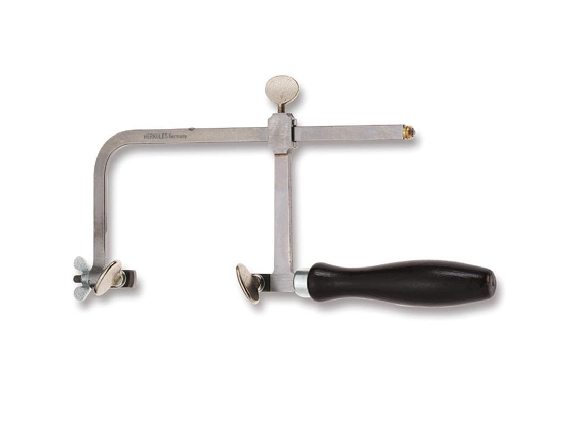 Marco de sierra para metales con tornillo de fijación ancho ajustable de hasta 145 mm, mango de madera para perforación de oro.