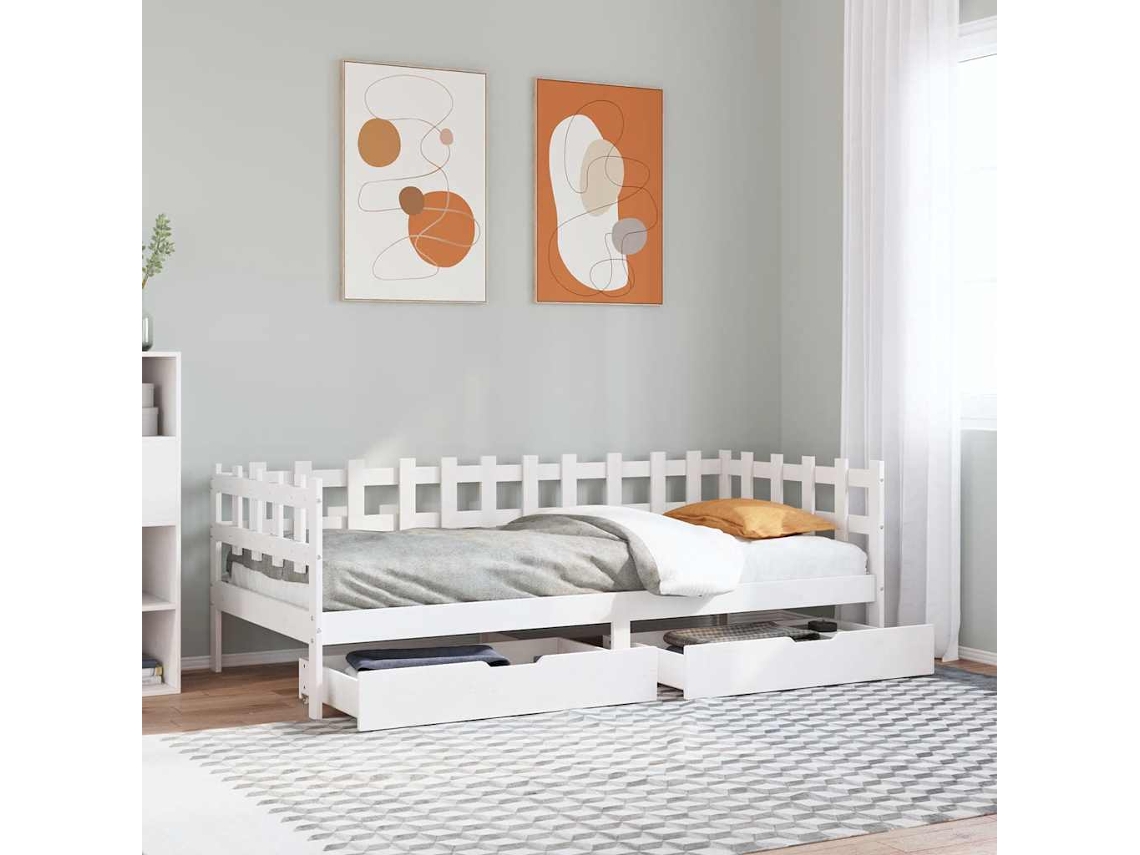 Sofá Cama Con Cajones Blanca Lovely Home Blanco (90x190)