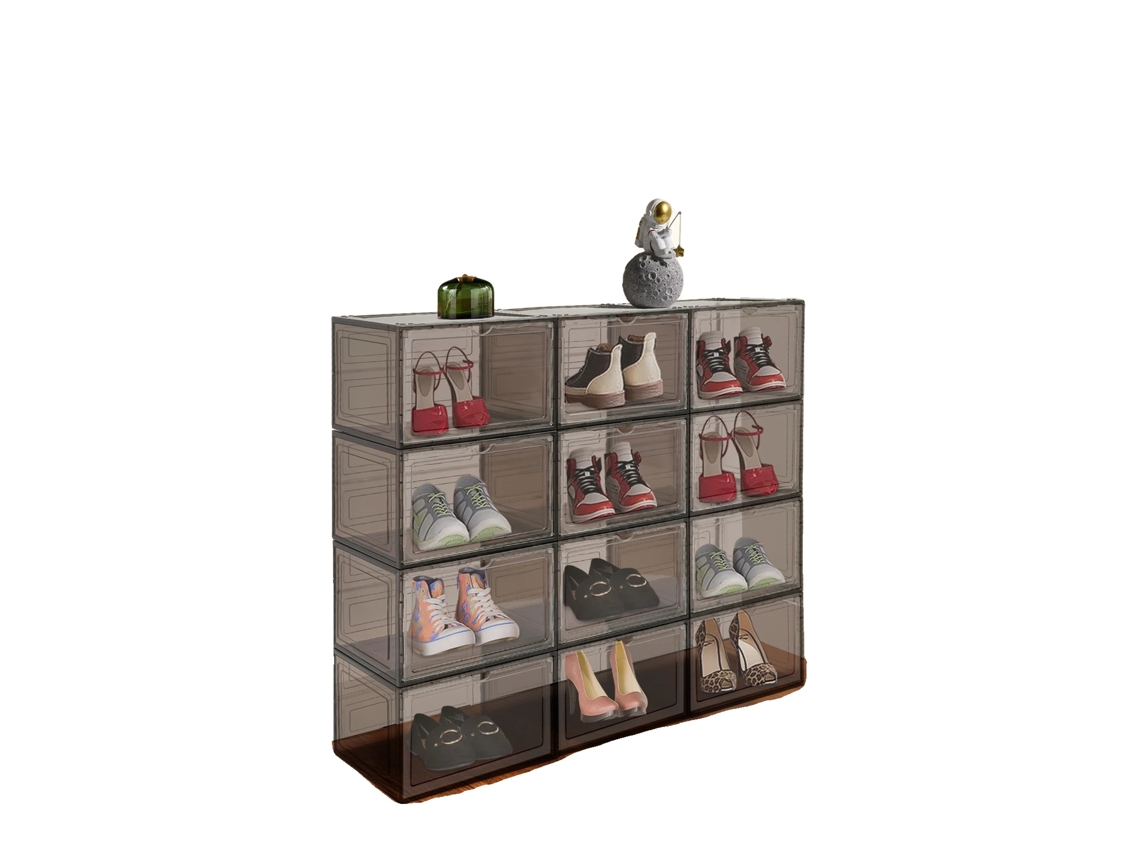Cajas de exhibición de zapatos apilables de acrílico duradero OEM