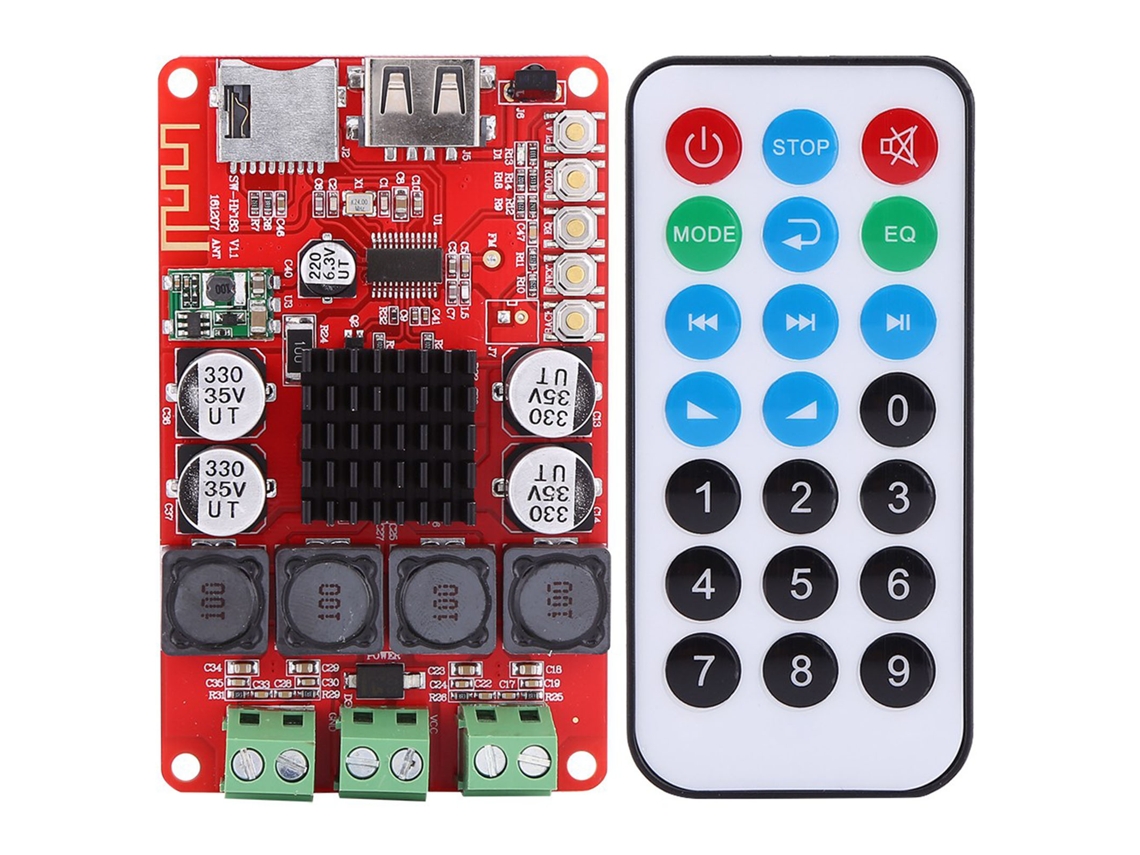 Amplificador De Audio Portátil Bluetooth 50w+50w Con Receptor, Decodificador De Tarjeta Tf Y Control Remoto