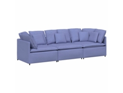 Maison Exclusive - Sofá Modular Con Cojines De Tela Color Azul Vaquero