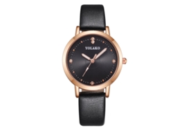 Reloj De Cuarzo Casual Para Mujer Con Correa De Pu, Elegante, Moderno Y Sencillo, Negro.