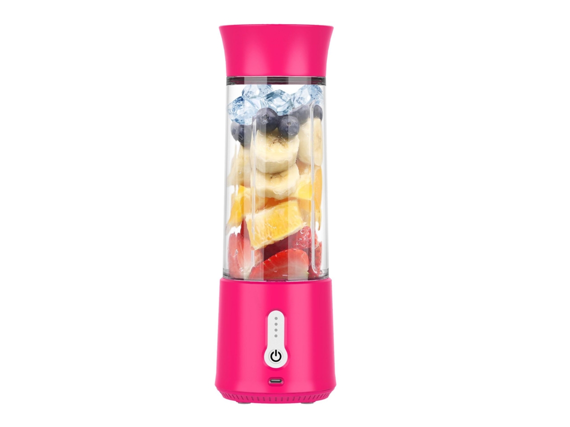 Licuadora Portátil Para Batidos, Vaso Exprimidor Usb De 500Ml Con 6 Cuchillas, 18000Rpm, Mezcla Eficiente Para Acampar, Viajar CHRUI Rosa Roja