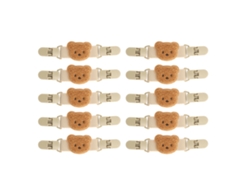 10 Pinzas De Ajuste Con Forma De Pico De Pato Para Ropa, Para Chales Y Camisas De Mujer, Color Marrón Oso.