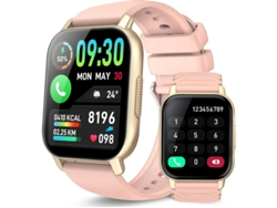 Reloj inteligente Bestvite con función de llamada Bluetooth, 1,85 pulgadas, resistente al agua IP68, compatible con Android/IOS, dorado
