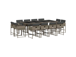 Maison Exclusive - Set Comedor De Jardín Con Cojines 13 Pzas Ratán Sintético Gris